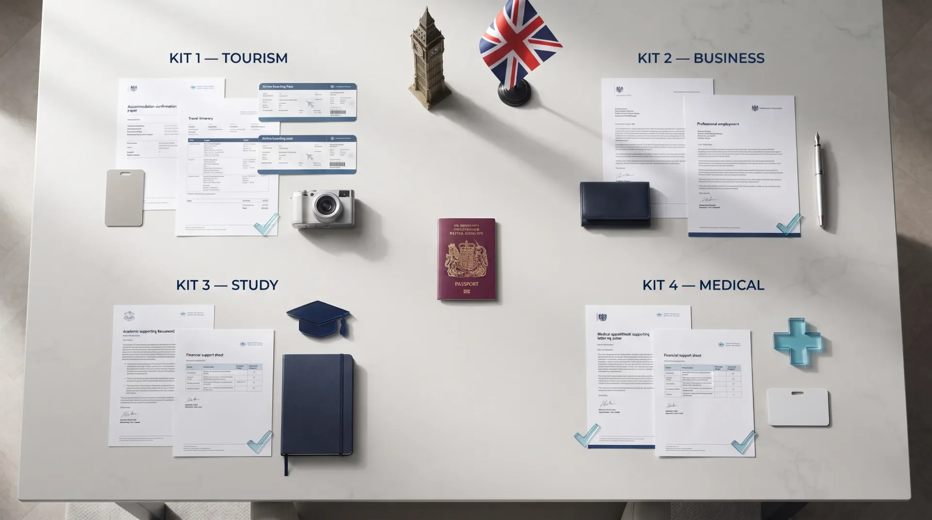 Мокап персонализированной подборки документов для Standard Visitor visa