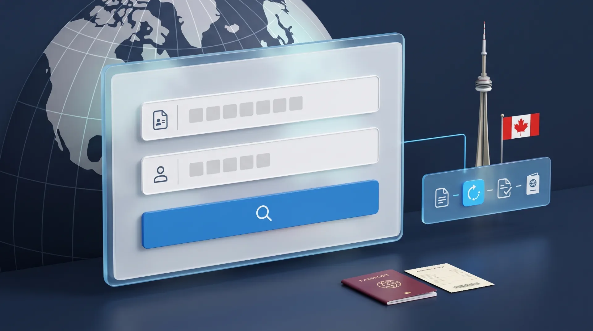 Аннотированная схема формы отслеживания VFS Global для Канады